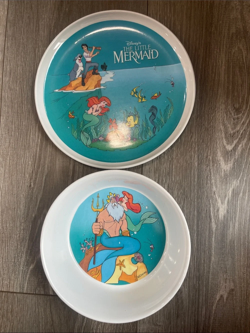 Disney The Little Mermaid Teal and White Party Plate & Bowl Set